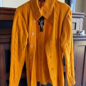 Polo Ralph Lauren Orange Cable Knit Cardigan